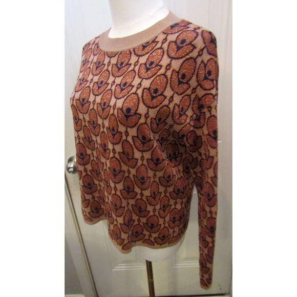 DX Collection Pantsuit Retro Sweater Top Flare Pants Metallic Made In Italy M - Picture 4 of 10